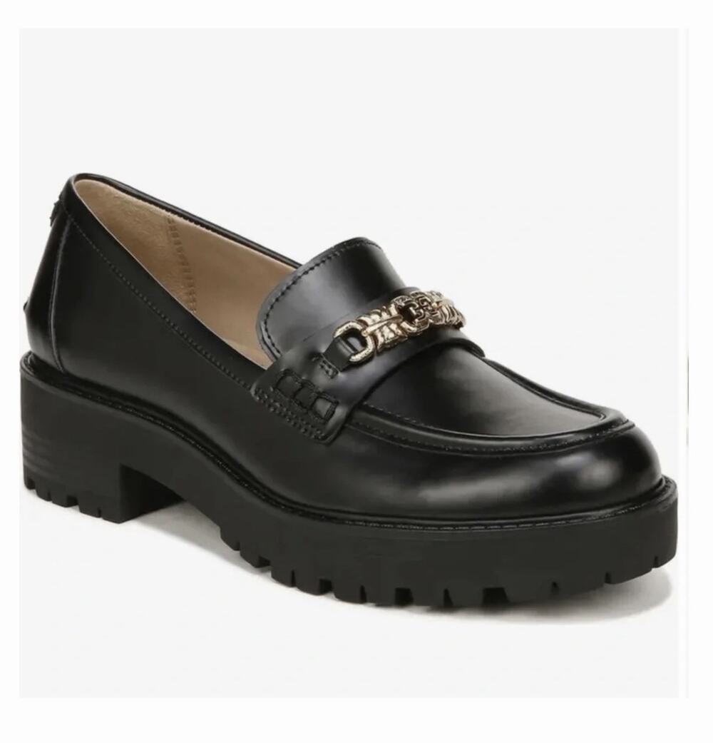 NEW Sam Edelman Teo Lug Chunky Loafer Shoe Black 80s 90s Luxury Old Money Preppy